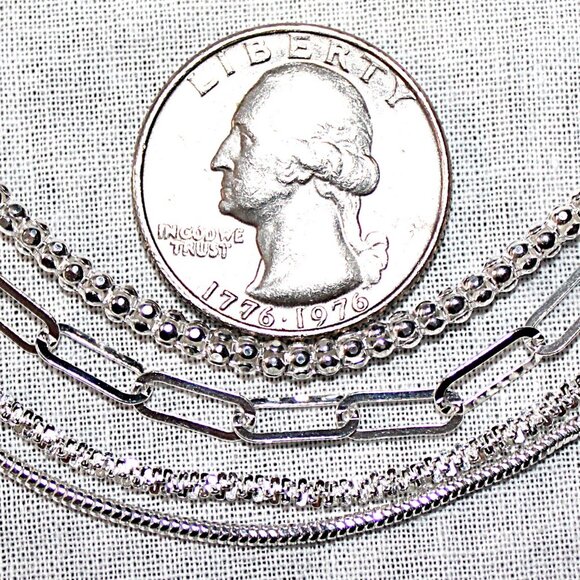 Sterling 950 Silver Milor Multi Chain Layered Necklace 30 Grams - Picture 3 of 7